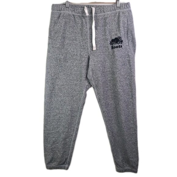 Roots Men's Sweat Pants Athletic Running Athletic Grey Fleece Canada Size M . - Picture 1 of 10